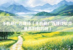 手机刷广告赚钱（手机刷广告赚钱软件是真的假的呀）
