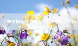 手机彩信无法下载（手机下载不了彩信是怎么回事）