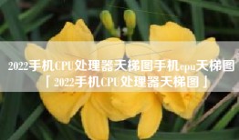 2022手机CPU处理器天梯图手机cpu天梯图「2022手机CPU处理器天梯图」