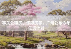 事关公租房、保障房等，广州公布今年住房计划