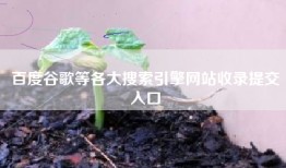 百度谷歌等各大搜索引擎网站收录提交入口
