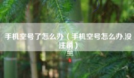 手机空号了怎么办（手机空号怎么办,没注销）