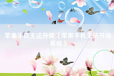 苹果手机无法升级（苹果手机无法升级系统）