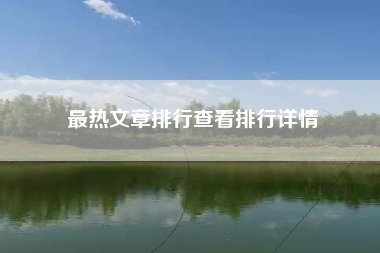 最热文章排行查看排行详情